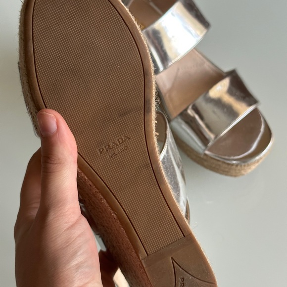 Silver Prada wedges size 9 - Picture 3 of 7